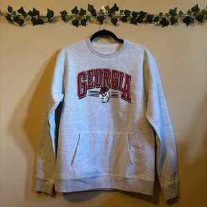 League Vintage NCAA University of Georgia Bulldogs Pocket Crewneck Sweatshirt